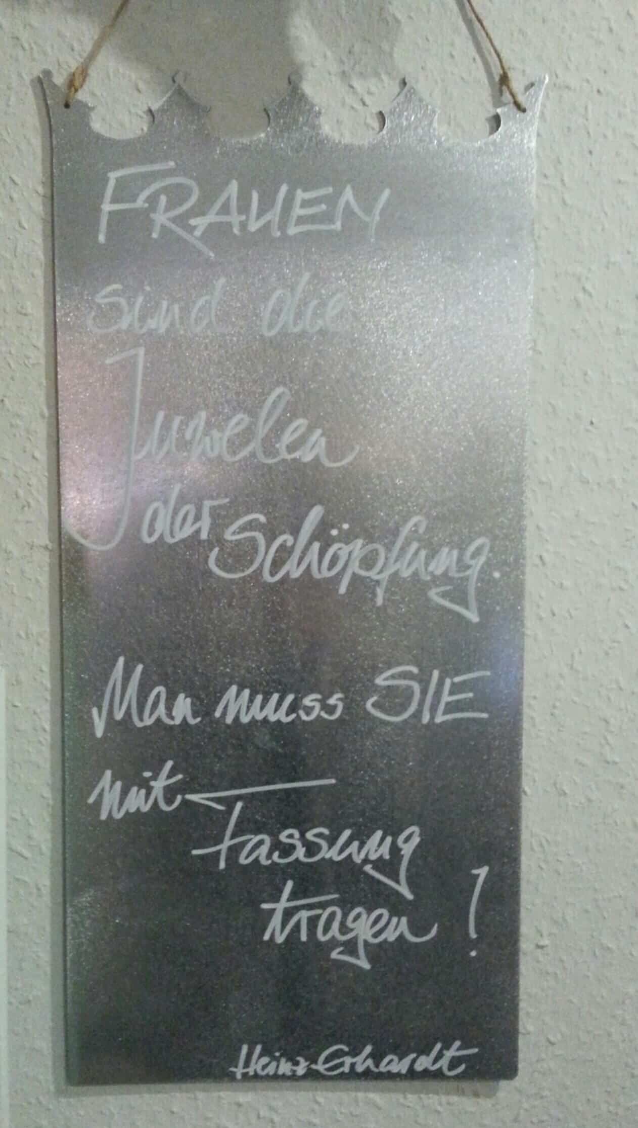 Metall-Tafel Spruch Frauen ...(Heinz Erhardt)