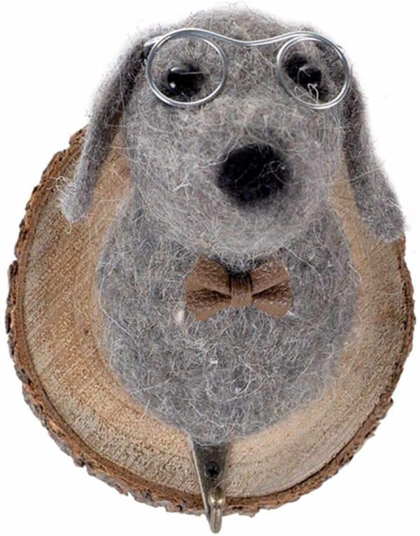 Kleiderhaken Löwe mit Brille Holzscheibe – Bild 2