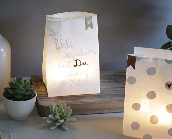 Lichtbeutel - Die Welt ist schön, weil Du mit drauf bist - von good old friends