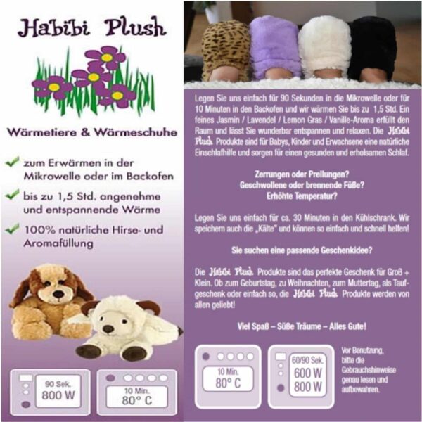 Habibi PLUSH KATZE getigert Wärmekuscheltier - zum Kuscheln und Erwärmen – Bild 2